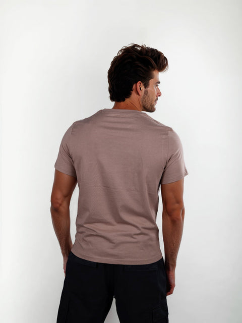 Celio Men's Taupe Printed Straight Fit Cotton T-Shirts|Celio In Lebanon