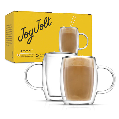 JoyJolt Aroma Double Wall 2 Pieces Coffee Mugs | JoyJolt In Lebanon