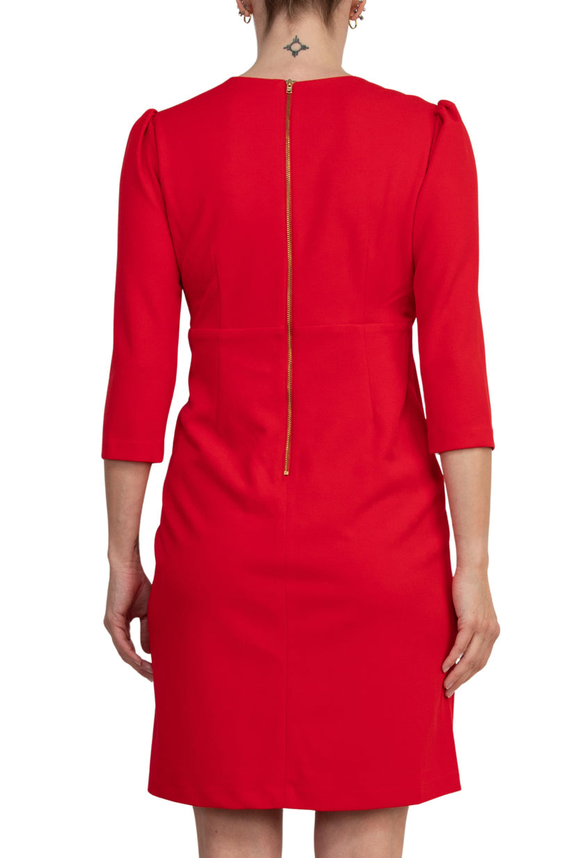 Julia Jordan Women's Spring Red Pleated Ruffled-Front Sheath Dress | Julia Jordan In Lebanon