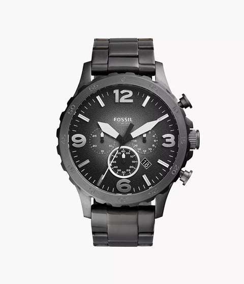 Fossil Men's Grey Nate Chronograph Smoke Stainless Steel Watch | Fossil In Lebanon