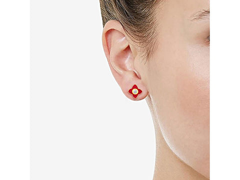 Royal Aura Women's Gold-Tone White Crystal and Red Enamel Brass Jewelry Set |Royal Aura In Lebanon