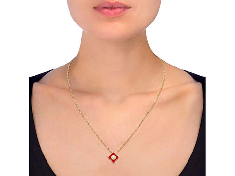 Royal Aura Women's Gold-Tone White Crystal and Red Enamel Brass Jewelry Set |Royal Aura In Lebanon
