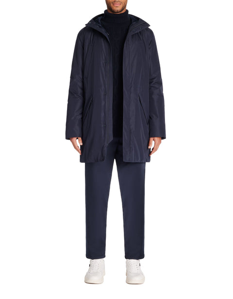 Celio Men's Navy Long Hooded Parka Coat|Celio In Lebanon