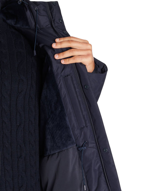 Celio Men's Navy Long Hooded Parka Coat|Celio In Lebanon