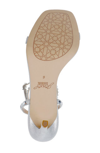 Jewel Badgley Mischka Women's Silver Gemstone-Studded Straps Sexy Heel Sandal | Jewel Badgley Mischka in Lebanon