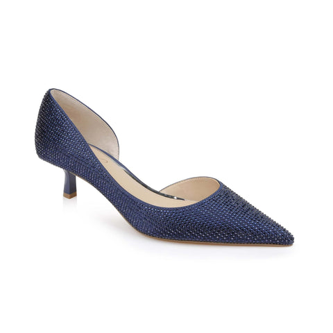 Jewel Badgley Mischka Women's Navy Teegan Pointed Toe Kitten Heel Pumps |Jewel Badgley Mischka In Lebanon