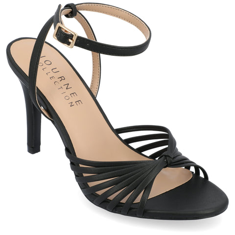 Journee Collection Women's Black Vanita Multi Strap Stiletto Open Toe Heeled Sandals | Journee Collection  in Lebanon