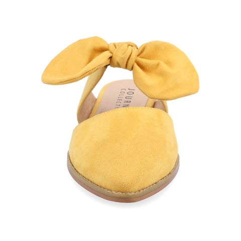 Journee Collection Women's Mustard Telulah Slip On Pointed Toe Mules Flat Sandals | Journee Collection In Lebanon