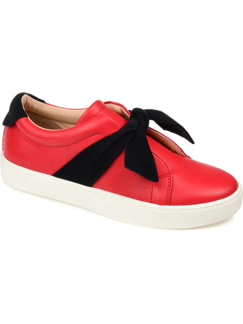 Journee Collection Women's Red Abrina Bow Detail Slip On Sneakers | Journee Collection In Lebanon