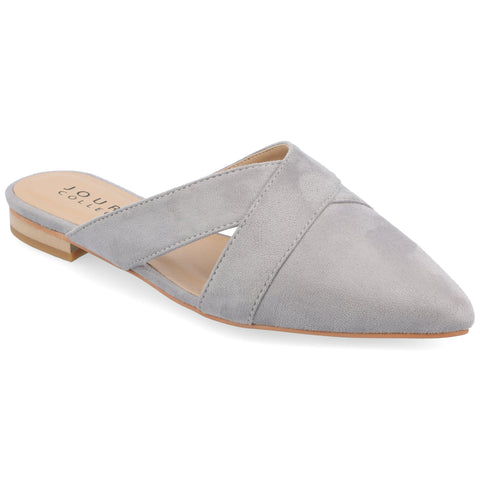 Journee Collection Women's Gray Giada Pointed Toe Slip On Sandals | Journee Collection In Lebanon