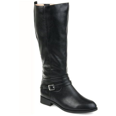 Journee Collection Women's Black Leather Ivie Boots | Journee Collection In Lebanon