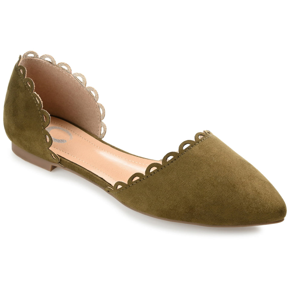 Journee Women's Olive Green Jezlin Slip On Almond Toe Ballet Flats | Journee Collection In Lebanon