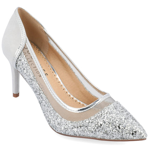 Journee Collection Women's Silver Kalani Heels | Journee Collection In Lebanon