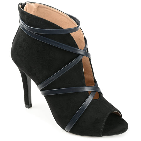 Journee Collection Women's Black Samara Back Zip Peep Toe Stiletto Heels | Journee Collection In Lebanon