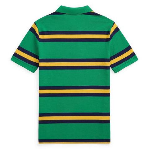 Polo Ralph Lauren Boy's Green Striped Cotton Mesh Polo T-Shirt |Polo Ralph Lauren In Lebanon