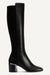 DKNY Women's Black Leather Kamiah Tall Boots