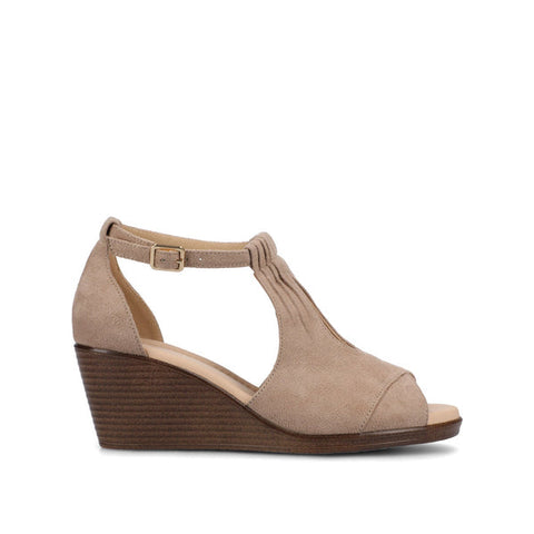 Journee Collection Women's Khaki Kedzie Wedge Heeled Sandal |Journee Collection In Lebanon