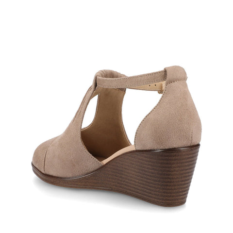 Journee Collection Women's Khaki Kedzie Wedge Heeled Sandal |Journee Collection In Lebanon