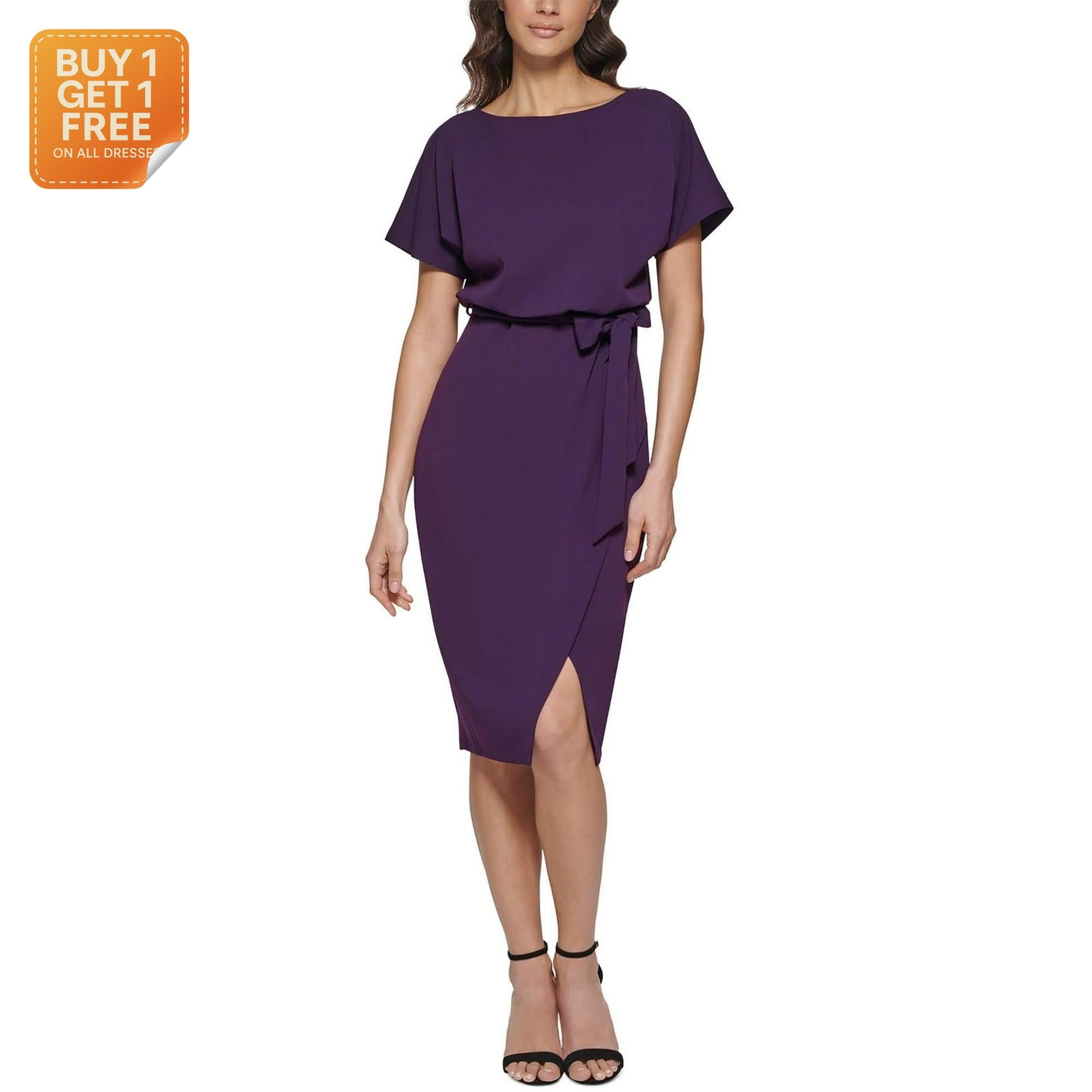 Kensie Women's Indigo Blouson Split Wrap Dress |Kensie in Lebanon