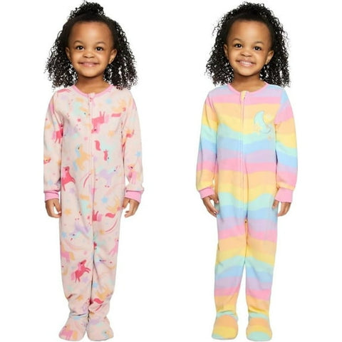 Kids Headquarters Baby Girl's Pink Unicorn 2-pack Footed Blanket Sleeper Overalls |Kids Headquarters In Lebanon
