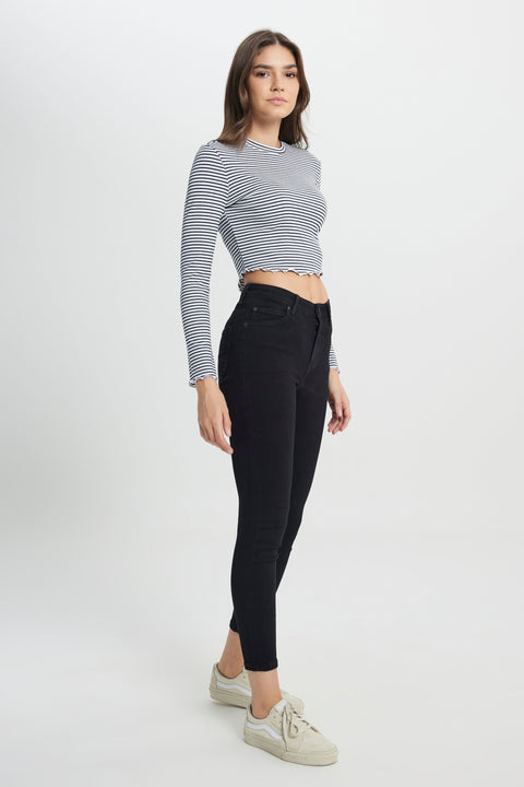 Lee Women's Black Forever Skinny Fit Slim Cut High Waist Jeans | Lee In Lebanon