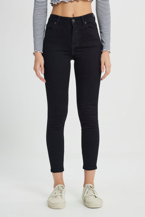 Lee Women's Black Forever Skinny Fit Slim Cut High Waist Jeans | Lee In Lebanon