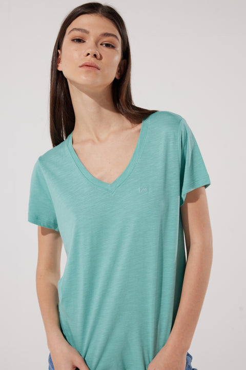 Lee Women's Dusty Jade V-Neck T-Shirt |Lee In Lebanon