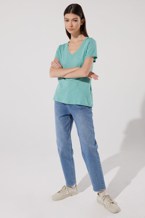 Lee Women's Dusty Jade V-Neck T-Shirt |Lee In Lebanon