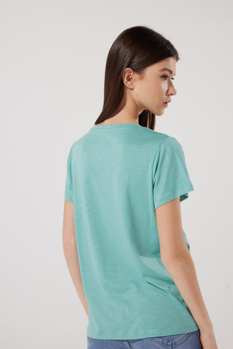 Lee Women's Dusty Jade V-Neck T-Shirt |Lee In Lebanon