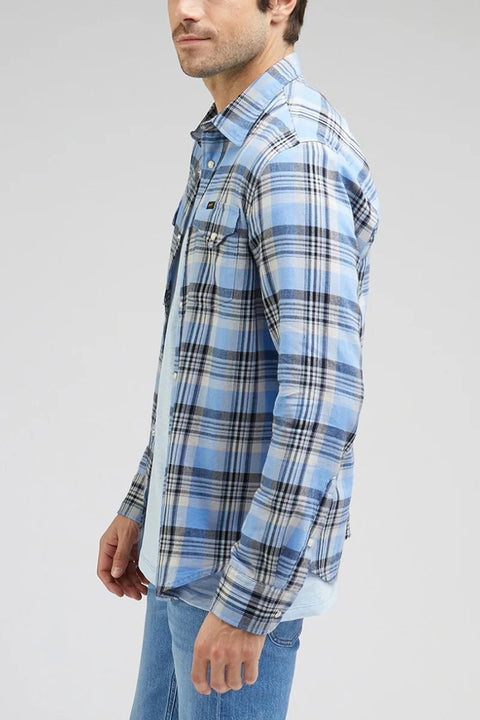 Lee Men's Prep Blue Clean Western Shirt | Lee In Lebanon