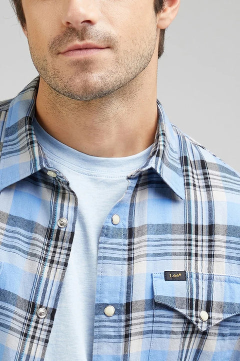 Lee Men's Prep Blue Clean Western Shirt | Lee In Lebanon