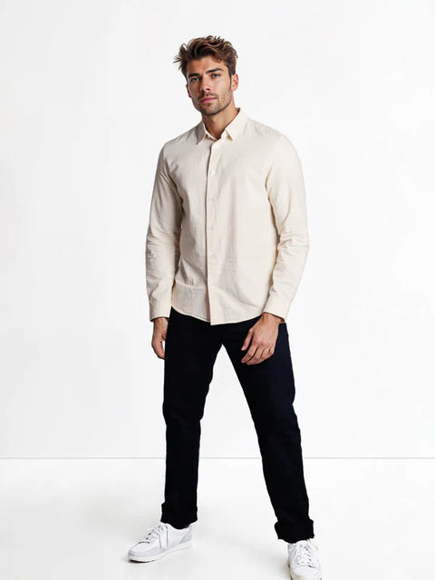 Celio Men's Beige Solid Regular Fit Cotton Shirt | Celio In Lebanon
