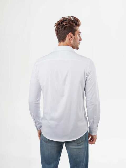 Celio Men's Optical White Long Sleeve Jersey Shirt | Celio in Lebanon