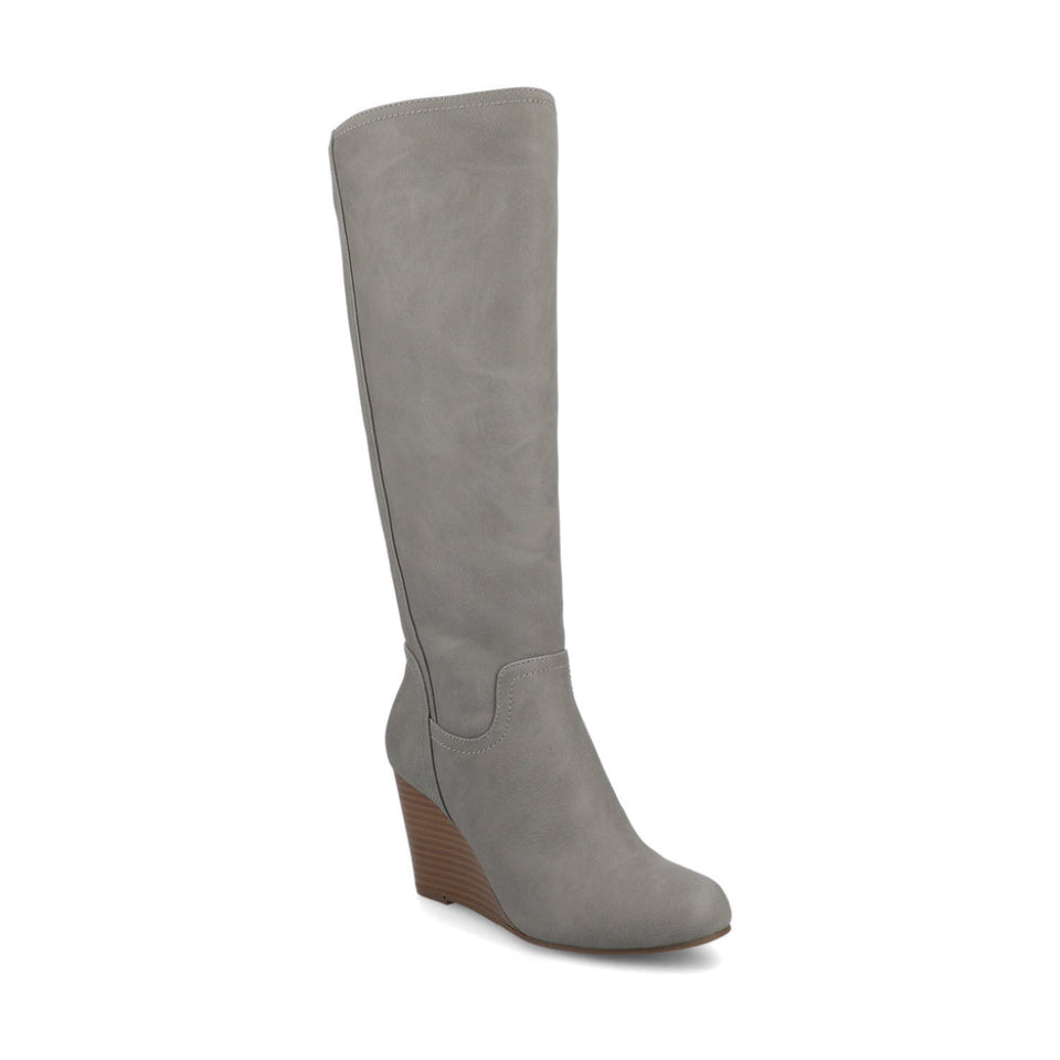 Journee Collection Women's Grey Langly High Heeled Boots
