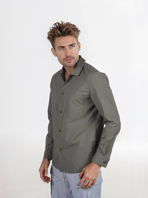 Celio Men's Olive Green Solid Oversized Polyester Shirt | Celio In Lebanon
