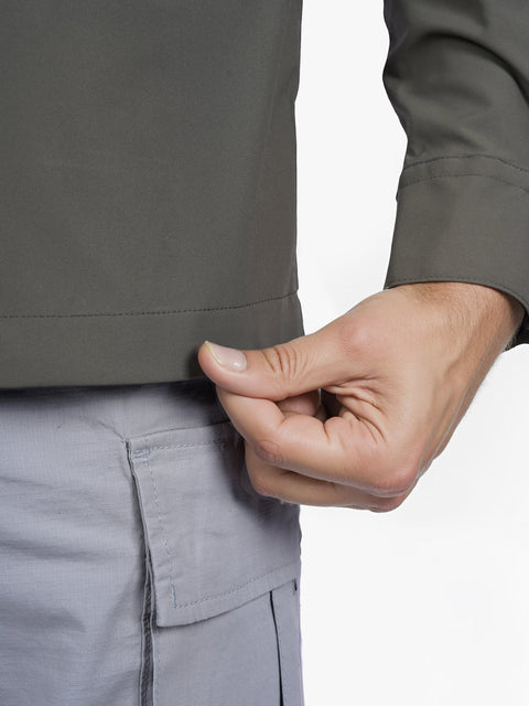 Celio Men's Olive Green Solid Oversized Polyester Shirt | Celio In Lebanon