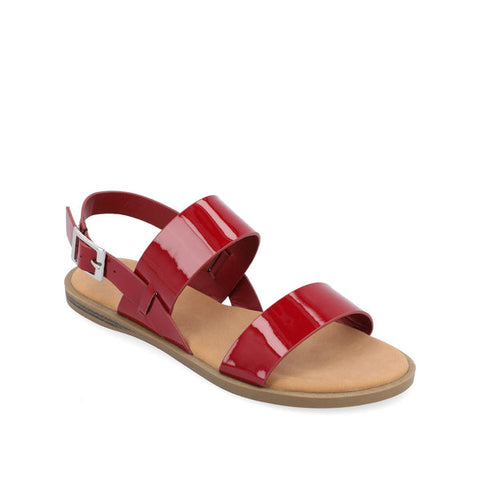 Journee Collection Women's Burgundy Lavine Statement Multi-Strap Sandals | Journee Collection In Lebanon