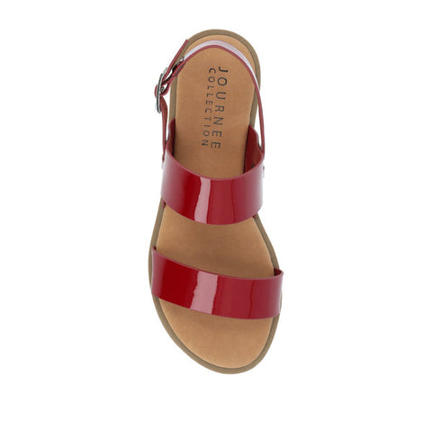 Journee Collection Women's Burgundy Lavine Statement Multi-Strap Sandals | Journee Collection In Lebanon