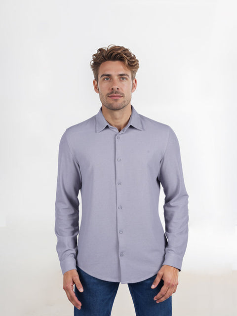 Celio Men's Gray Cotton-Blend  Shirt | Celio in Lebanon
