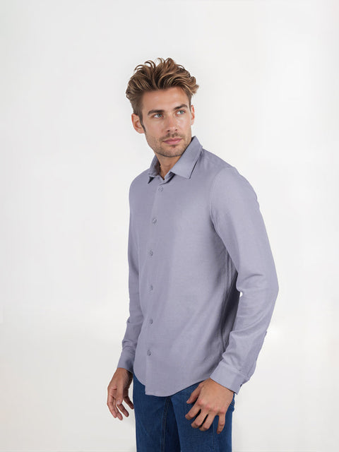 Celio Men's Gray Cotton-Blend  Shirt | Celio in Lebanon