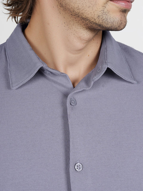 Celio Men's Gray Cotton-Blend  Shirt | Celio in Lebanon