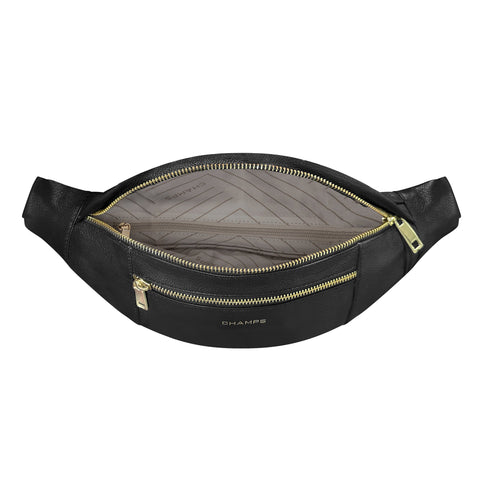 Champs Women's Black Leather Waist-Pack | Champs In Lebanon
