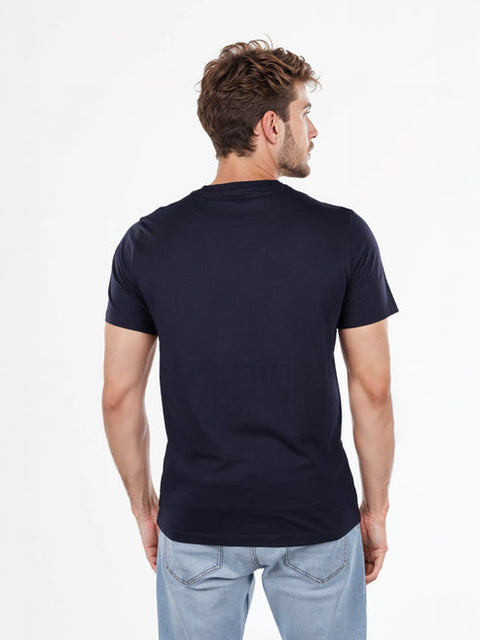 Celio Men's Navy Printed Regular Fit Cotton T-Shirt | Celio In Lebanon