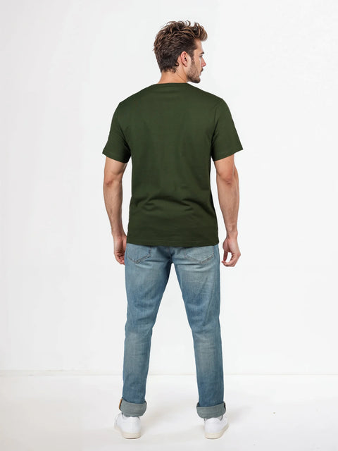 Celio Men's Green Printed Boxy Fit Cotton T-Shirt | Celio In Lebanon