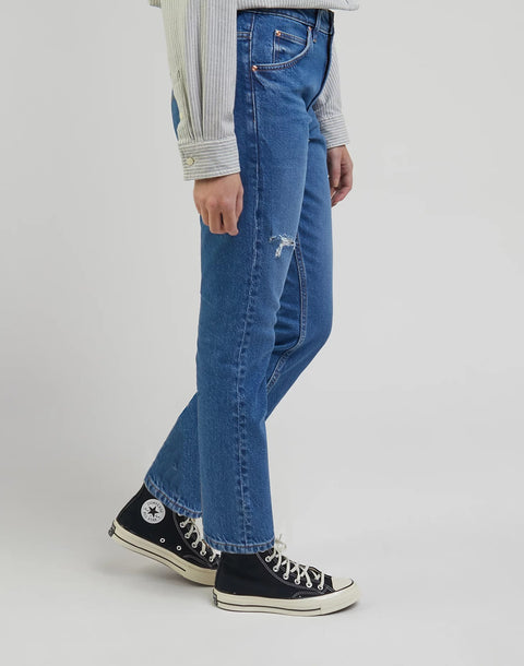 Lee Women's Blue High Rise Rider Slim Straight Fit Jeans |Lee In Lebanon