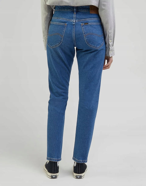 Lee Women's Blue High Rise Rider Slim Straight Fit Jeans |Lee In Lebanon