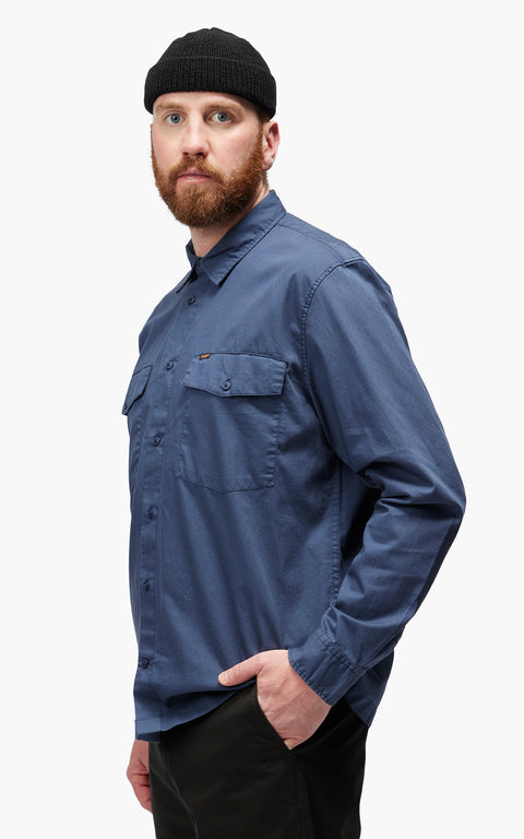 Leesures By Lee Men's Navy LS Chetopa Long Sleeve Shirt | Lee In Lebanon