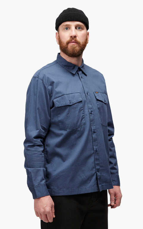 Leesures By Lee Men's Navy LS Chetopa Long Sleeve Shirt | Lee In Lebanon