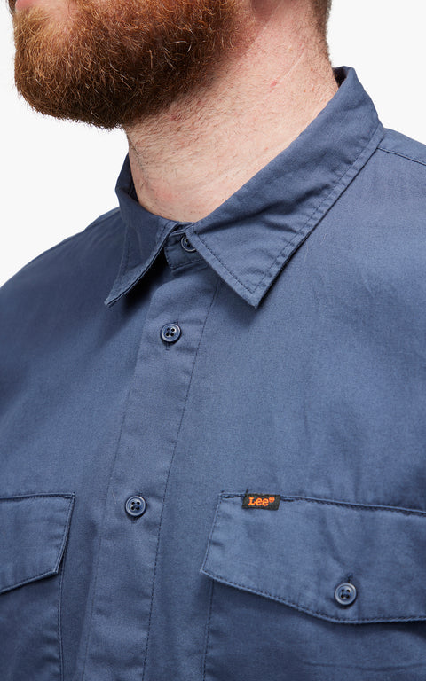 Leesures By Lee Men's Navy LS Chetopa Long Sleeve Shirt | Lee In Lebanon