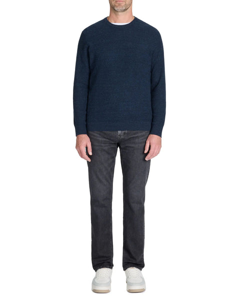 Celio Men's Navy Blue Blend Crew Neck Knitted Sweater|Celio In Lebanon